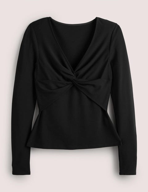 Oberteil aus Ponte-Jersey mit Twistdetail Damen Boden