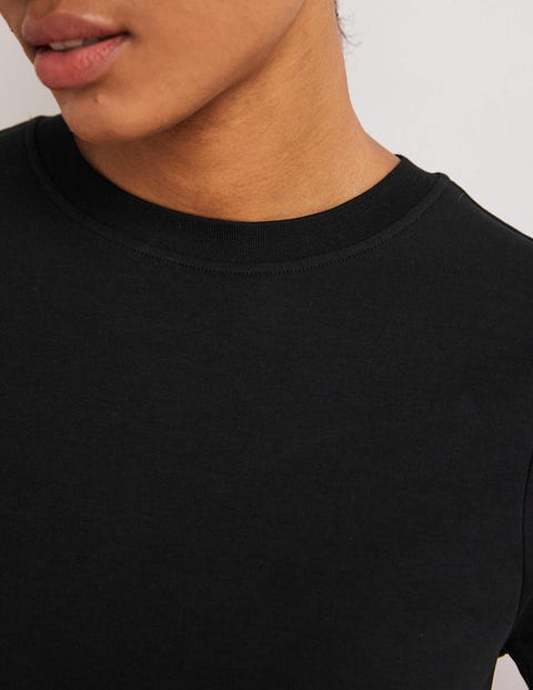 Perfect Cotton Cropped T-shirt - Black | Boden UK