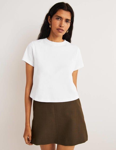 Perfect Cotton Cropped T-Shirt - White
