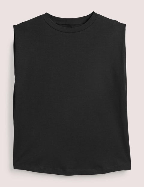 Shoulder Pad Jersey Tank - Black | Boden US | T-Shirts