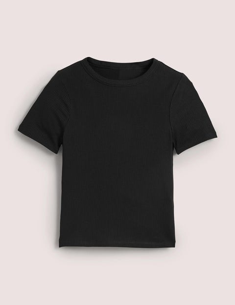 Soft Ribbed Crew Boden Black - | T-shirt US Neck