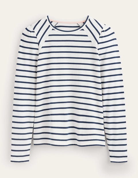 Boden Arabella Stripe T-shirt Ivory, French Navy Women  In Ivory, French Navy