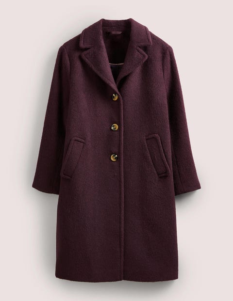 Wool Blend Collared Coat Purple Women Boden
