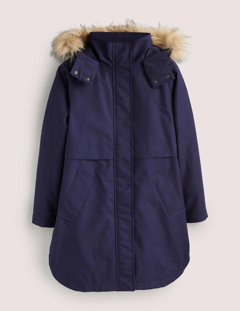Waterproof Borg Lined Parka - Navy | Boden US