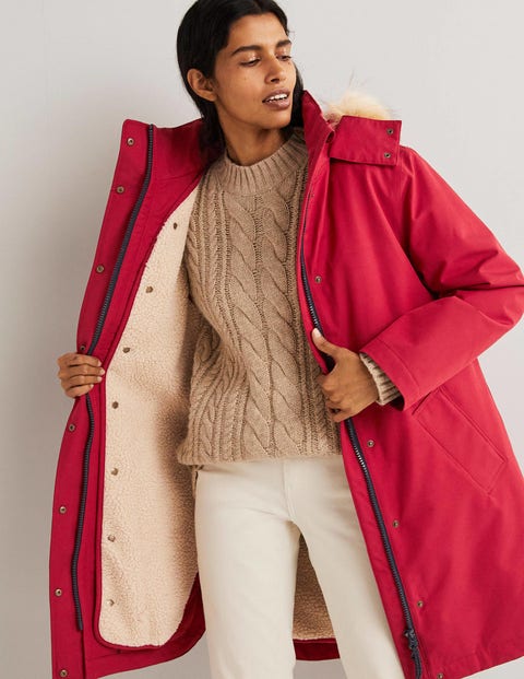 Waterproof Borg Lined Parka - Russet 