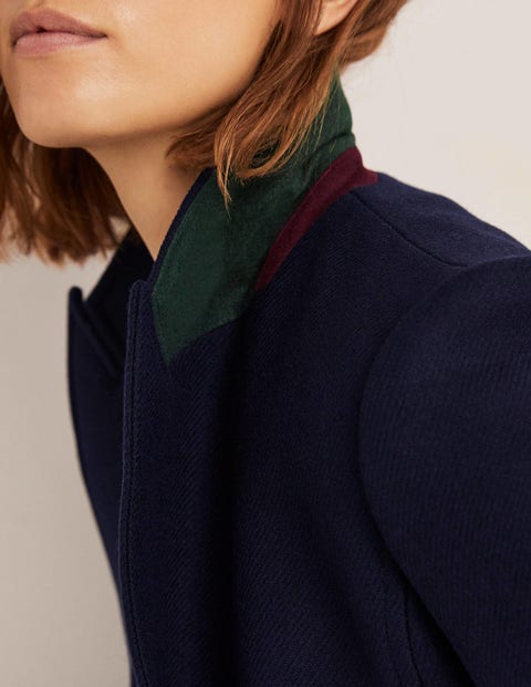 Wool Blend Tailored Coat - Navy | Boden UK
