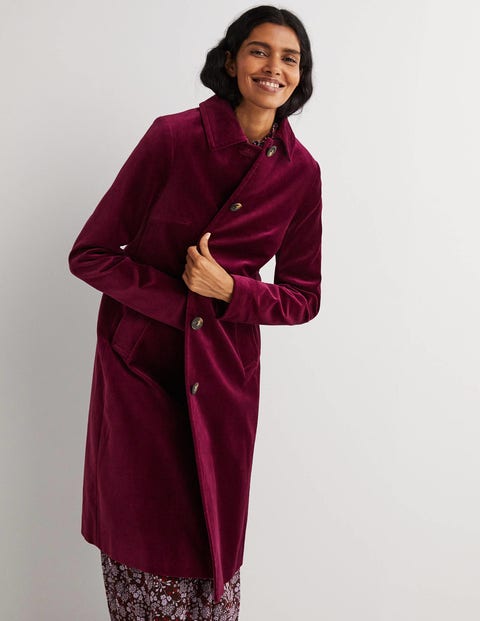 Elizabeth Velvet Coat - Mulled Wine 