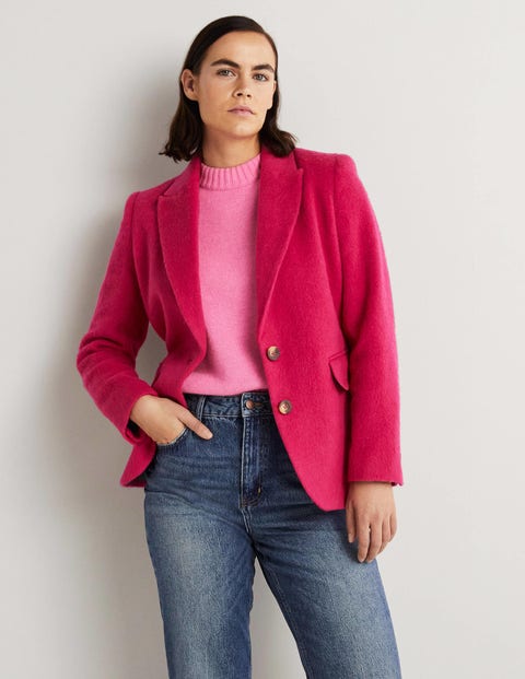 Drawn Wool Blazer - Pink | Boden US