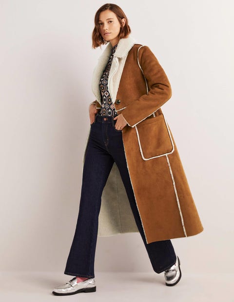 Reversible Faux Shearling Coat - Hazel