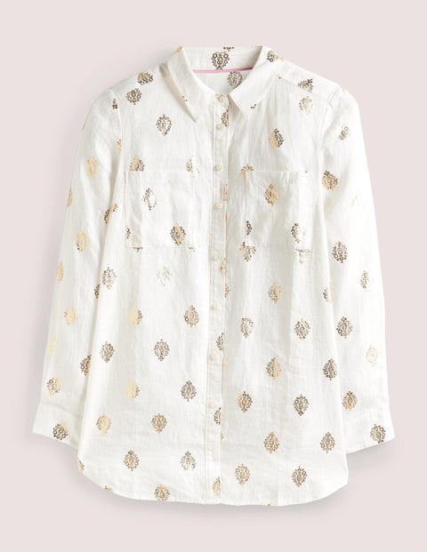 Linen Shirt - Ivory, Opulent Paisley | Boden US