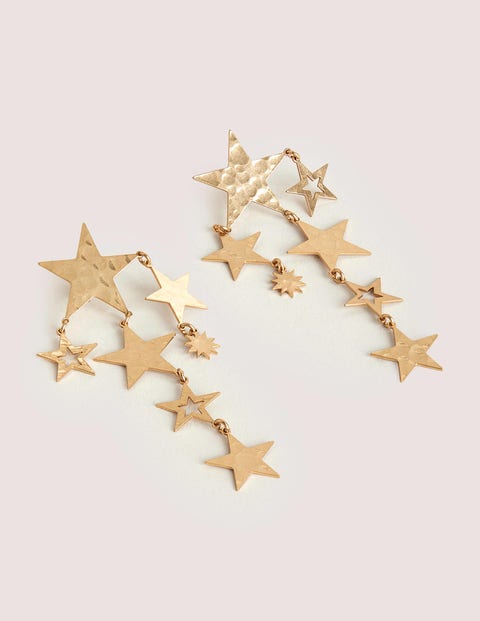 Hammered Drop Earrings Stars