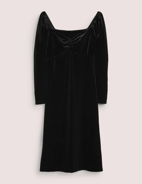 Black Velvet Sweetheart Midi Dress Damen Boden, Schwarz