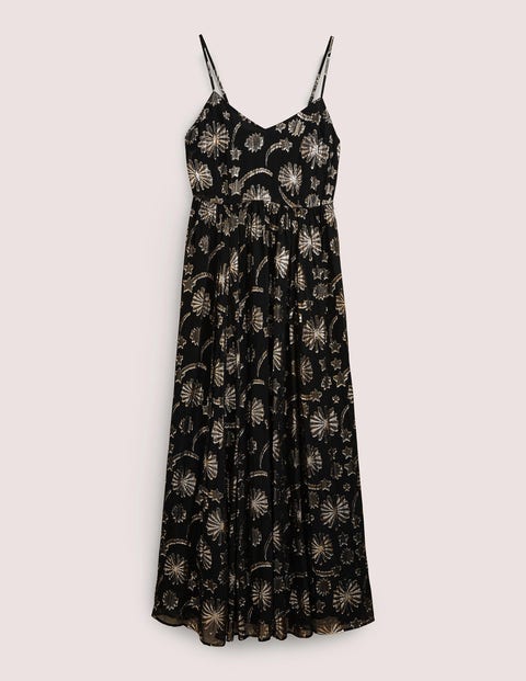 Metallic Party Slip Maxi Dress Firework Jacquard Women Boden, Firework Jacquard