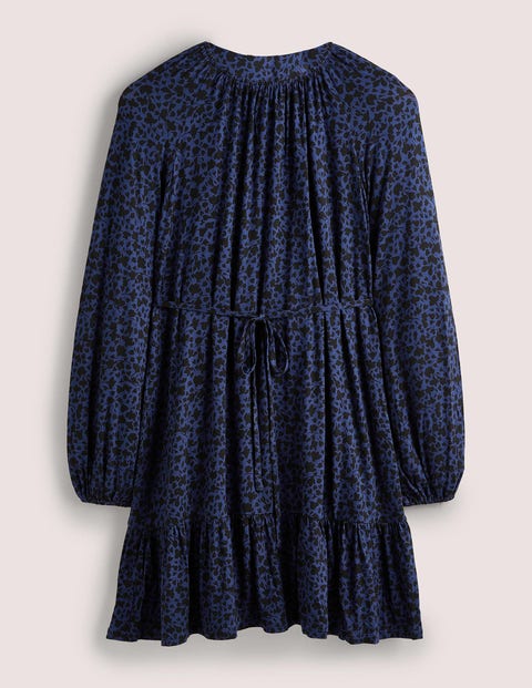 Ganz neu AUS! Navy Floral High-Neck Shift Dress - | Navy, French US Leaf Boden Opulent