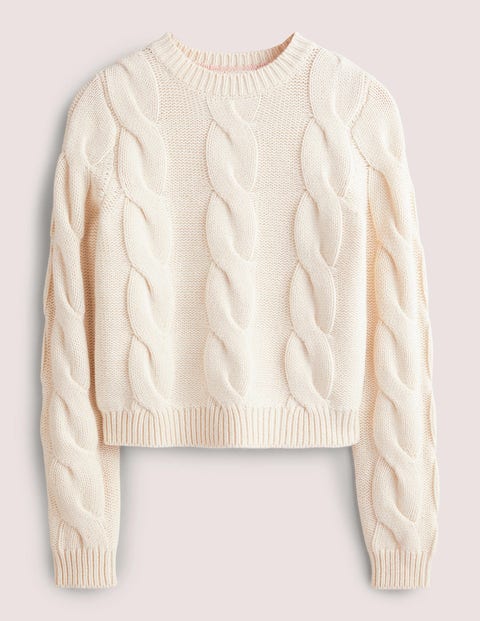 Chunky Cable Jumper White Women Boden