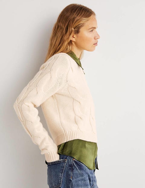 Chunky Cable Jumper - Warm Ivory | Boden US