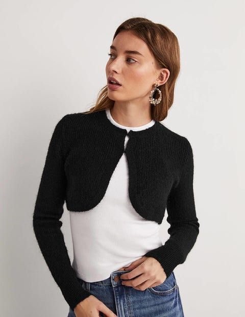 Rib Knit Bolero Black Boden EU