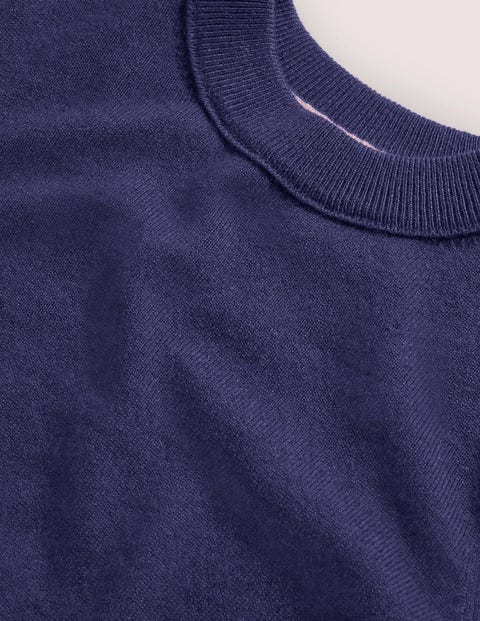 Cashmere Puff Shoulder Sweater - Navy | Boden US