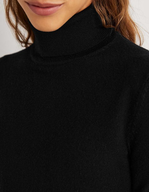 Fitted Merino Roll Neck - Black | Boden US