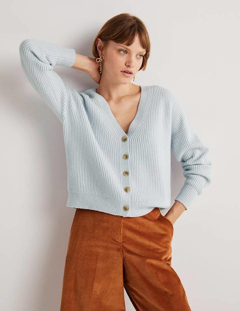 V-neck Cashmere Cardigan - Skylight 