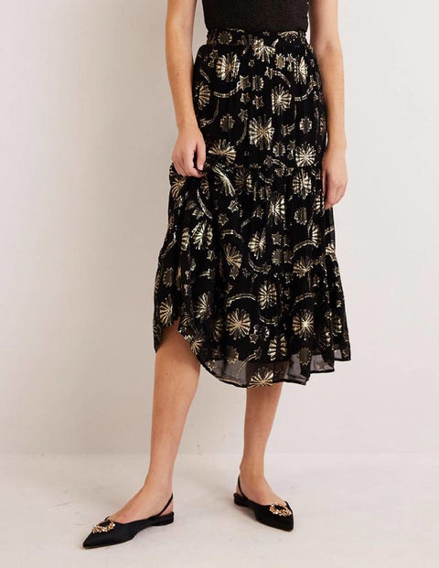 herlipto Floral Jacquard Volume Skirt-