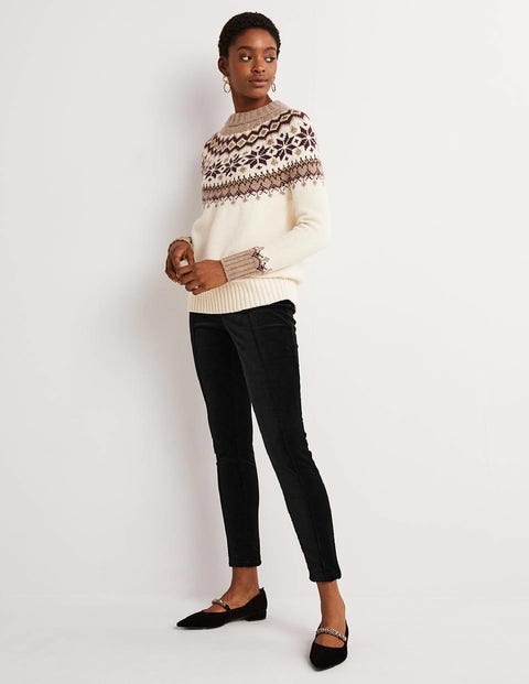 Velvet Stretch Leggings Black Velvet Boden UK