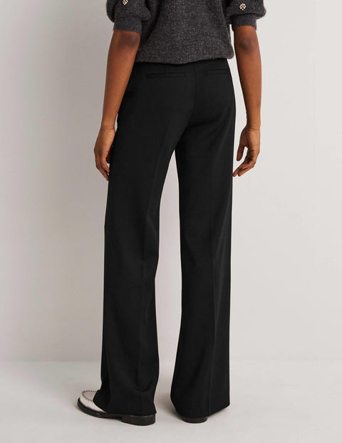 Relaxed Flare Wool Pants - Black