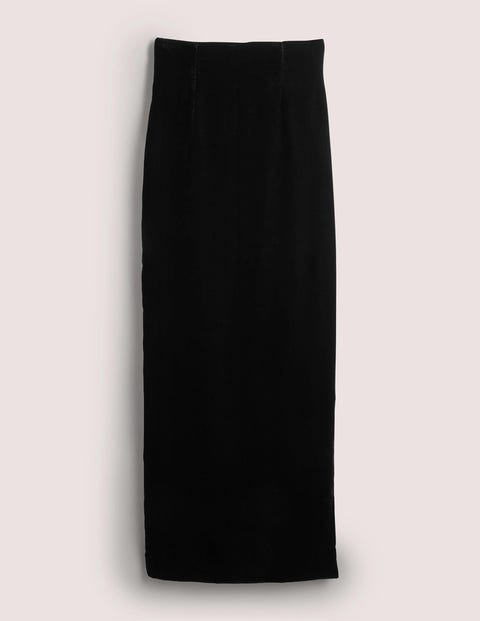 Column Velvet Maxi Skirt Black Women Boden, Black