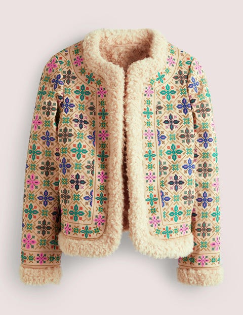 EMBROIDERED SHEARLING JACKET - Rope