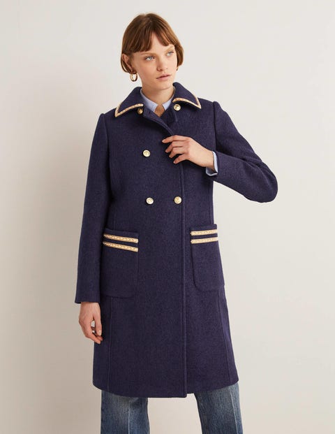 Double Breasted Military Coat Damen Boden, Navy