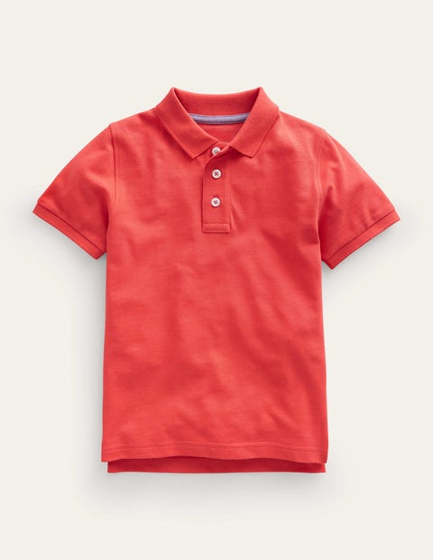 Pique Polo Shirt Red Boys Boden