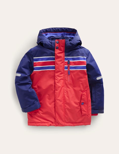 Mini Boden Kids' All-weather Waterproof Jacket Red Colourblock Boys Boden