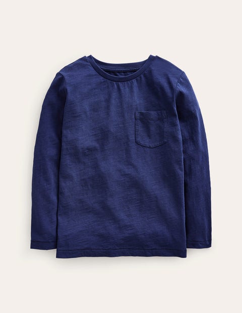 Long-sleeved Washed T-shirt Navy Girls Boden