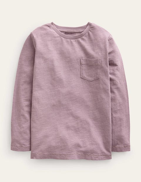Long-sleeved Washed T-shirt Purple Girls Boden