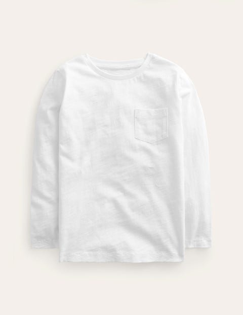 Mini Boden Kids' Long-sleeved Washed T-shirt White Girls Boden