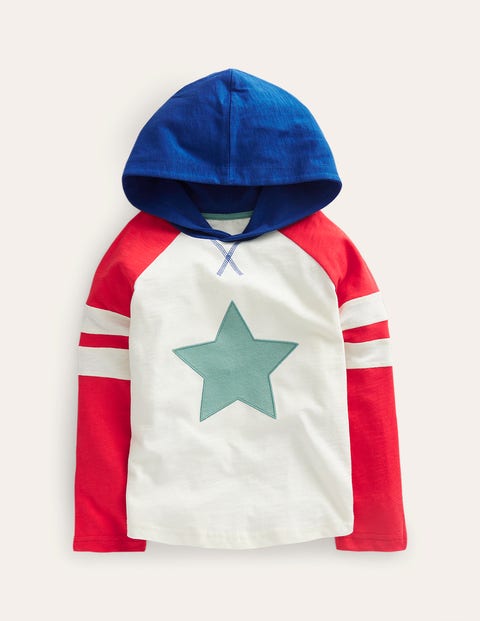 Long Sleeve Raglan T-shirt - Jam Red/Oatmeal Marl Star | Boden US