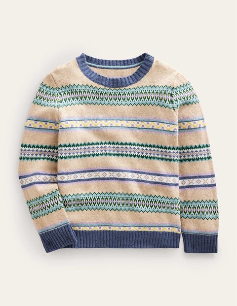 Fair Isle Stripe Crew Jumper Multicouloured Boys Boden