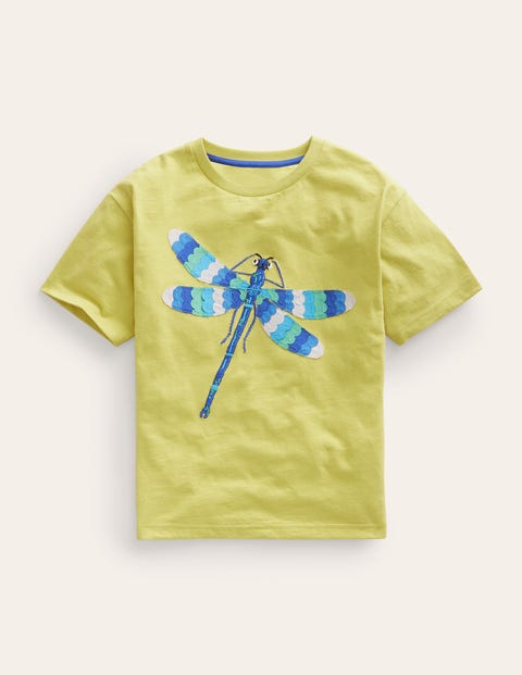 Dragonfly-Applique T-Shirt yellow Girls Boden