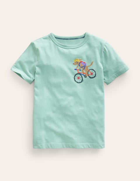 Front and Back Logo T-shirt Green Girls Boden
