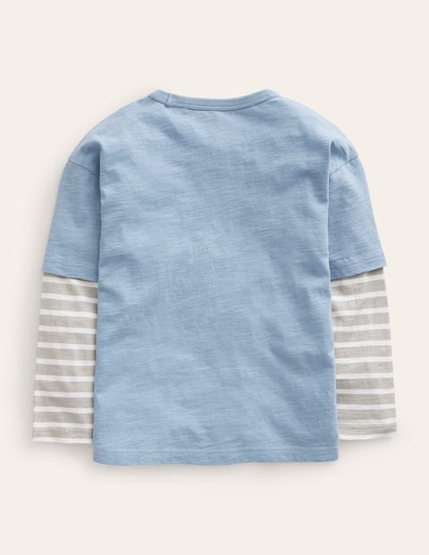 Layered Long-Sleeve T-Shirt - Pebble Blue