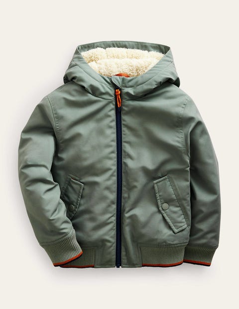 Hooded Lined Bomber Jacket - Pottery Green | Boden UK