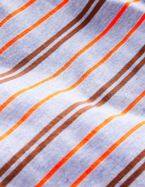 Long Sleeve Neon T-shirt - Blue Marl/Neon Orange
