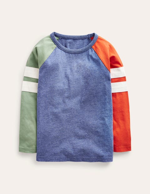 Plus Raglan Detail Colour Block T-shirt In Navy