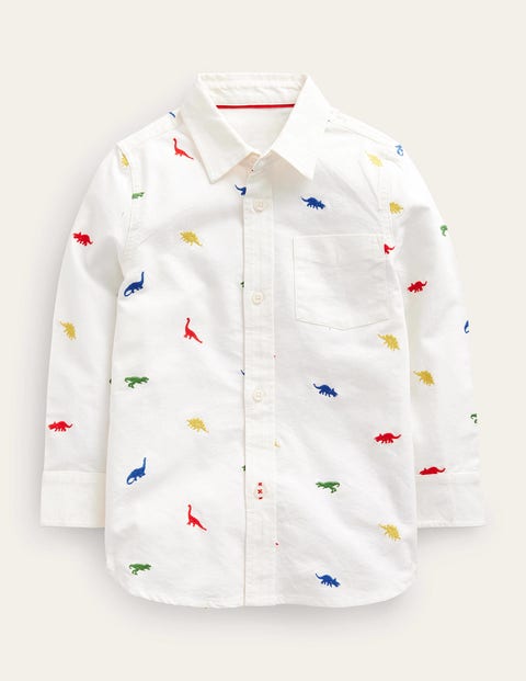 Embroidered Oxford Shirt Ivory Boys Boden