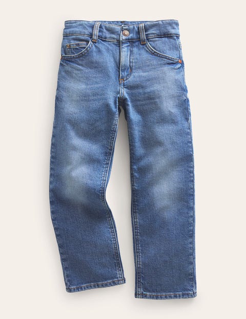 Straight Jeans Blue Boys Boden, Mid Wash Denim