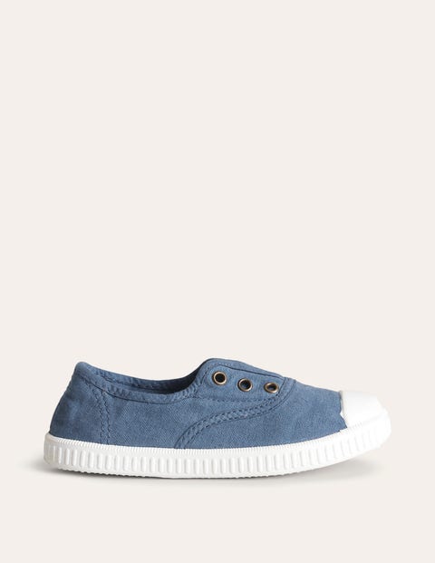 Boden Kids' Laceless Canvas Pull-ons College Navy Girls