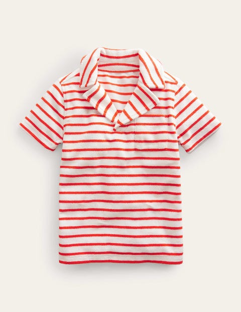 Towelling Polo Red Boys Boden