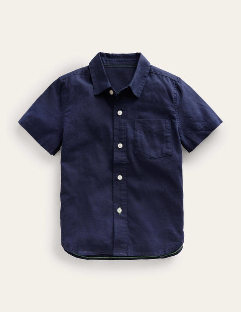 Cotton Linen Shirt - Navy | Boden EU