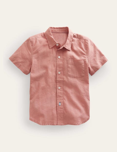 Cotton Linen Shirt Pink Boys Boden