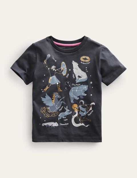 Astrology Printed T-shirt Black Girls Boden